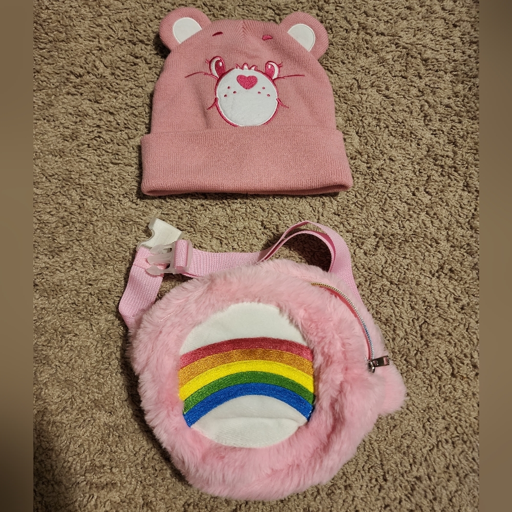 Care Bears Cheer Bear Beanie Fanny pack Halloween Costume Fun Unisex fits all!